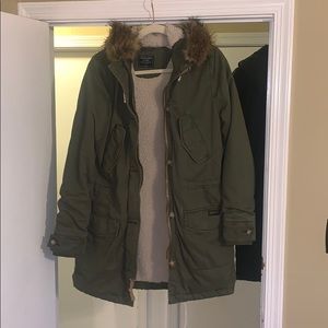 Abercrombie Olive Green Winter Coat size Small